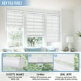 thumbnail image 6 of Keego Custom Size Zebra Shades for Windows Privacy Cordless Windows Shades for Home Office, White, 26"W x 36"H, 6 of 9