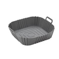 thumbnail image 3 of Air Fryer Accessories, 8X7X2 Inch Square Air Fryer Liners, Silicone Air Fryer Liners, Reusable Air Fryer Liners, Gray Non-Stick Silicone Baking Mat Heat Resistant for Oven Air, 3 of 5