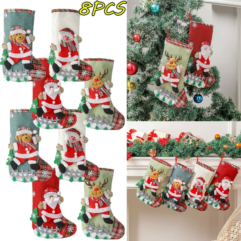  Christmas Stockings Gift Sports Santa Socks Trees Stair  Restaurant Hotel Bar Home Bedside Decorations Bucilla Christmas Stocking  Kits 18 Inch Cooking : Home & Kitchen