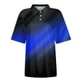 thumbnail image 3 of Kddylitq Womens Polo Shirts With Collar Short Sleeve Loose Wicking Summer Gradient Shirts Lightweight Collared Dressy Tops Blue M, 3 of 4