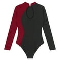 thumbnail image 6 of Alvivi Women Sparkle Long Sleeve Gymnastics Leotard Figure Ice Skating Bodysuit, 6 of 7