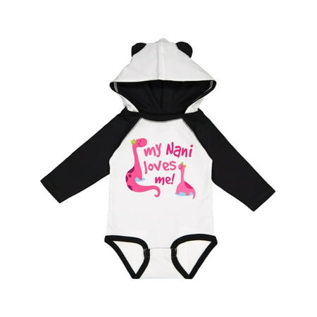 

Inktastic My Nani Loves Me Girl Dinosaur Gift Baby Girl Long Sleeve Bodysuit
