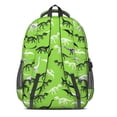 thumbnail image 3 of Green Dinosaurs Skeletons Pattern Cute School Backpack Bag with Padded Back and Adjustable Shoulder Straps 16.9 X 12.6 X 5.9 Inches, 3 of 5
