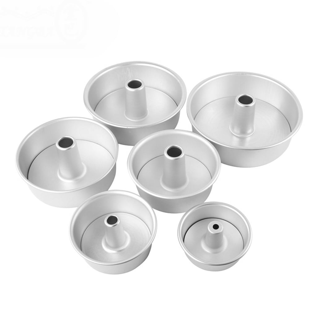 Aluminum Alloy Round Chiffon Cake Pan, Solid Bottom Angel Food Oven Big Cake  Bread Mold DIY