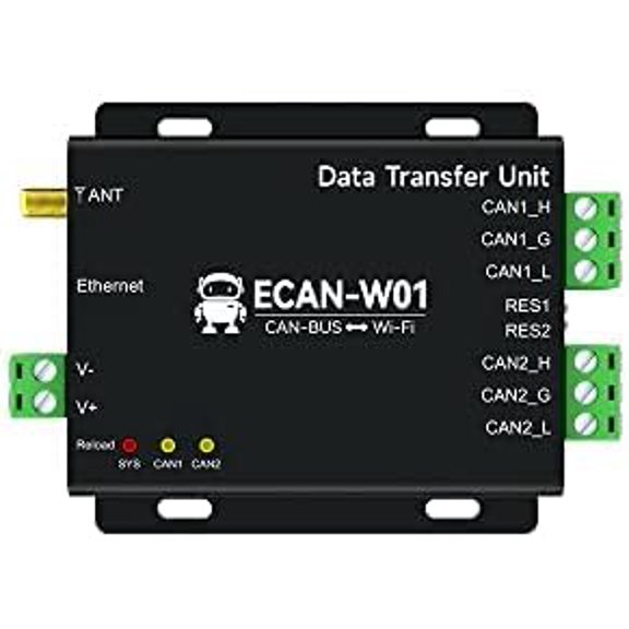 CAN2.0 to WiFi Converter Serial Server AP STA CANBUS ECAN-W01 TCP Gateway Heatbeat Isolation Protection Watchdog Two-Way Transparent Cloud Transmission