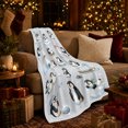 thumbnail image 3 of Cute Penguin Winter Snow Scene Playful Illustration, Festive Holiday Scene, Warm Flannel Blanket for Home Library and Reading Nook, Art Lovers Christmas Gift, Playful Home Decor, 3 of 9