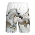 thumbnail image 6 of Kdxio Running White Horses Pattern Mens Casual Shorts - Drawstring Summer Beach Sports Shorts for Men, 6 of 9