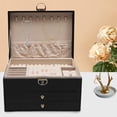 thumbnail image 3 of 3 Tiers Watch Box,Lockable Watch Case,Watch Display Case with 2 Drawers for Rings,Bracelet Black,Velvet Lining,Jewelry Box for Men Women,Jewelry Organizer Watch Holder, 3 of 9