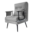 thumbnail image 3 of Sofá cama plegable convertible Sofá tapizado Estructura de metal Sofá cama multiusos Gris oscuro, 3 of 8