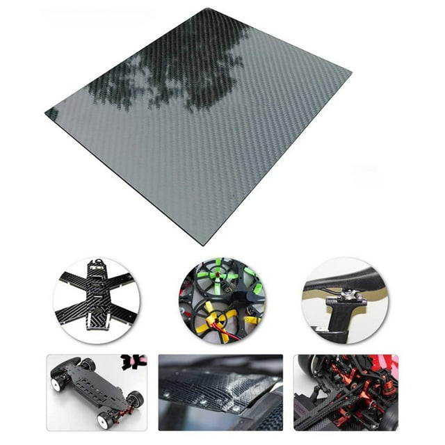 Hoja de Placa de Fibra de Carbono Completa 3K Material de Tablero de Avión Modelo Resistent CACAGOO 1,5 mm brillante