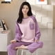 thumbnail image 3 of Conjunto de pijama de talla grande para mujer, ropa de dormir con estampado Kawaii, y cuello redondo de manga larga, a la moda, para otoño y primavera, M-5XL, 3 of 4