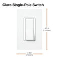 thumbnail image 4 of Lutron 29168 - CA-1PSNL-AL CLARO 120VAC/600W SP SWITCH AL Toggle Light Switch, 4 of 7