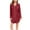 Wine, variant on aidice Pajamas Dresses for Women Lapel Neck Button up Long Sleeve Comfy Soft Loose Night Dresses Pockets