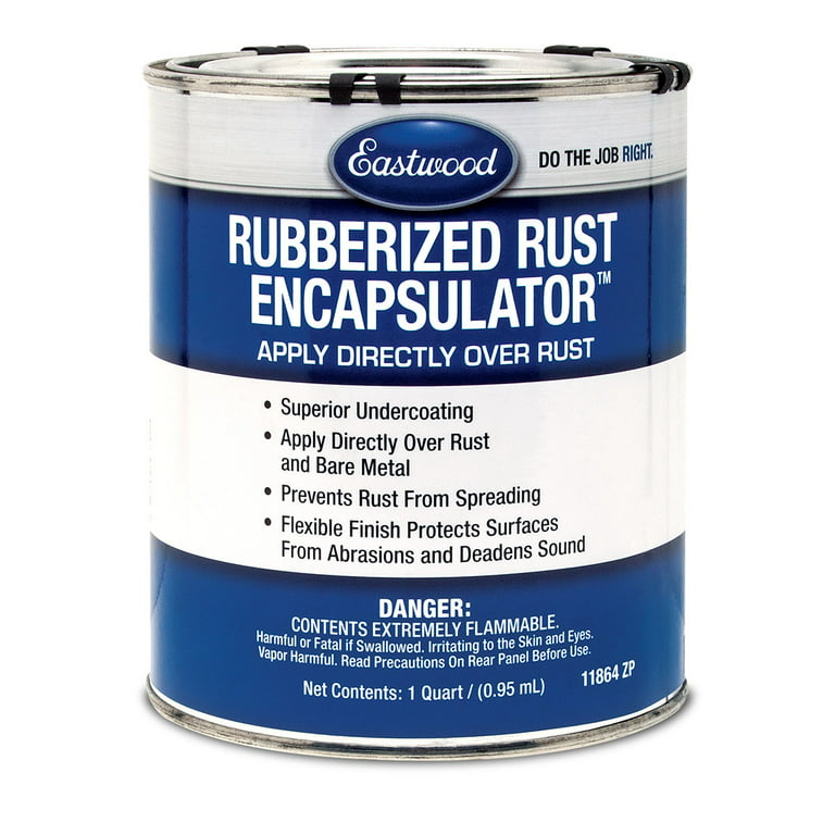  Eastwood Rust Encapsulator Platinum Quart, UV Resistant  Aluminum Finish Rust Preventive Coating, Easy Apply High-Tech Formula  Automotive Paint to Stop Rust