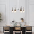thumbnail image 5 of LNC Black & Gold 6-Light Globe Chandelier with Clear Glass Shades, Adjustable Height, 5 of 15