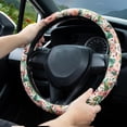 thumbnail image 3 of Watercolor Burgundy Flowers Steering Wheel Cover Auto Steering Wheel Protector, Anti-Slip, Breathable, Absorbing Sweat, Universal Car Accessories 14.5–15 inch,Fit for Most Car, Trucks, SUV, 3 of 13
