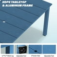 thumbnail image 3 of 7-Piece Outdoor Dining Set for 6, All-Weather HDPE Dining Table and Chairs, Patio Furniture Set with 2" Umbrella Hole for Garden, Backyard, Dark Blue, 3 of 6