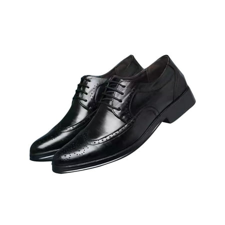 

Kesitin Mens Nonslip Classic Oxford Shoe Wedding Comfort Oxfords Breathable Solid Color Dress Shoes Black 46