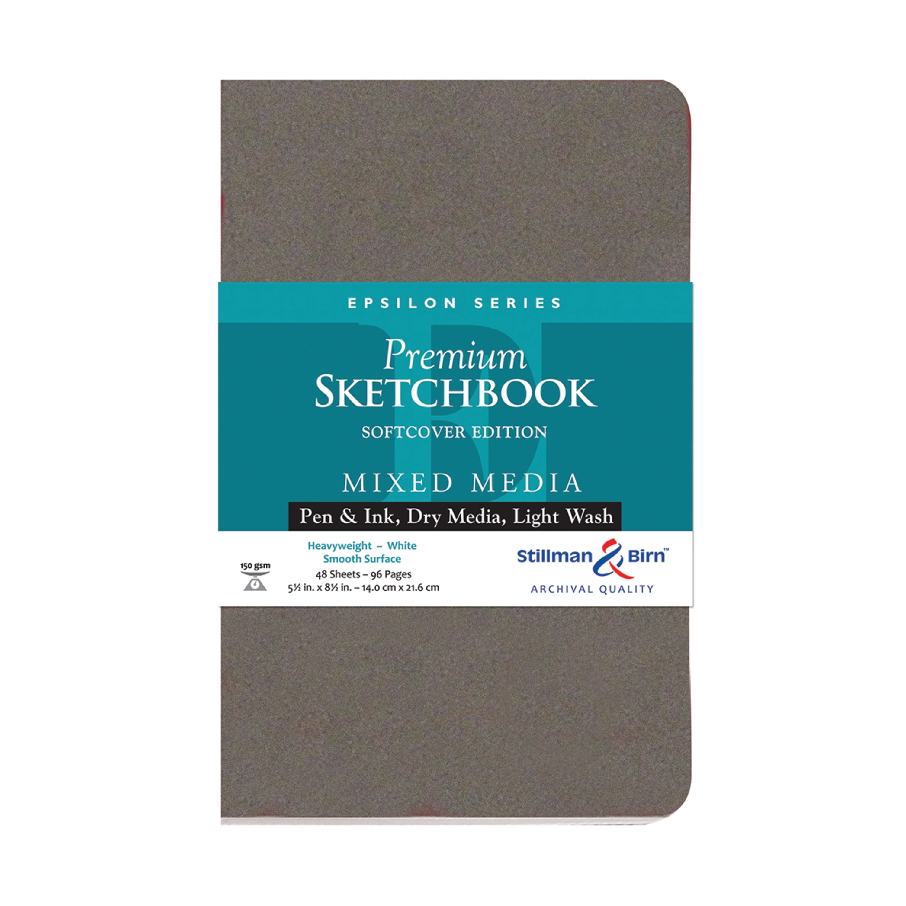 Heavyweight 8.5 x 5.5 White Paper Stillman & Birn Alpha Series Softcover Sketchbook Medium Grain Surface 150 GSM 