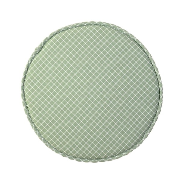 Matsuzay Cojín de asiento de pulgadas con correas, almohadilla antideslizante para silla, alfombrilla de taburete de espesor, suave, Decoración del hogar Rejillas verdes Diámetro 33cm