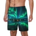 thumbnail image 1 of Bingfone Aurores Boréales pour Hommes Maillots de Bain Double Couche avec Doublure, Style à Cordon avec Poches Shorts de Plage Maillot de Bain pour Hommes-3TG, 1 of 6