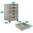 thumbnail image 2 of Naomi Home Mobile 5-Drawer Wood File Storage Cabinet, Gray Oak, 2 of 8