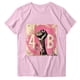 thumbnail image 2 of Puntoco Blusa de manga corta con estampado de moda para mujer, divertida camiseta de cuello redondo, 2 of 3