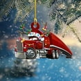thumbnail image 3 of Christmas Monster Truck Hanging Decoration, 2D Acrylic Design With Santa Hat And Christmas Lights, Suitable For Tree Wall Indoor Festival Decor, 3 of 5