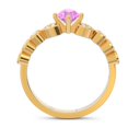 thumbnail image 4 of Diamond-Capitals 1.25 Carat (F-G/VS1) Natural Diamond Pink Sapphire Gemstone Sparkle Wedding Ring for Fiancee 18K Yellow Gold Size 4, 4 of 8