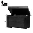 thumbnail image 5 of TEENFON Storage Bench, 29” Retro Wooden Storage Chest with U-Shaped Cut-Out Pull, Safety Hinge, Easy Assembly for Toy Box Organizer, 5 of 7
