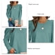 thumbnail image 5 of Top de corte informal para mujer, cuello redondo, mangas abullonadas, Color puro, transpirable, Top para mujer para ir de compras, verde XL, 5 of 6