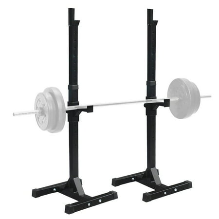 Ktaxon Pair of Standard Solid Barbell Bench Adjustable Steel Squat Rack Stands for Gym Workout