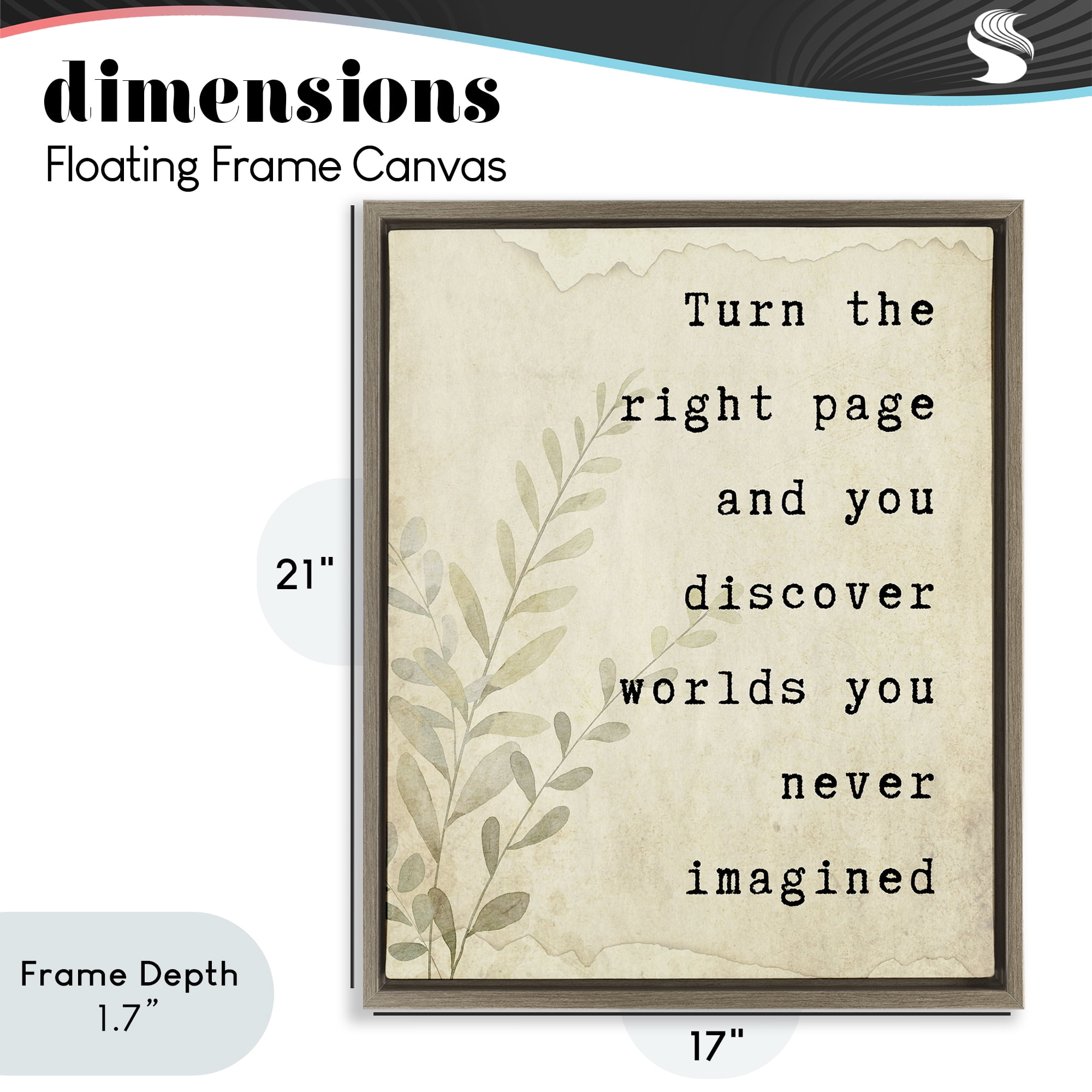 Stupell Industries Literary Wonders Quote Brown Framed Floater Canvas Wall Art, design by Julia Frost