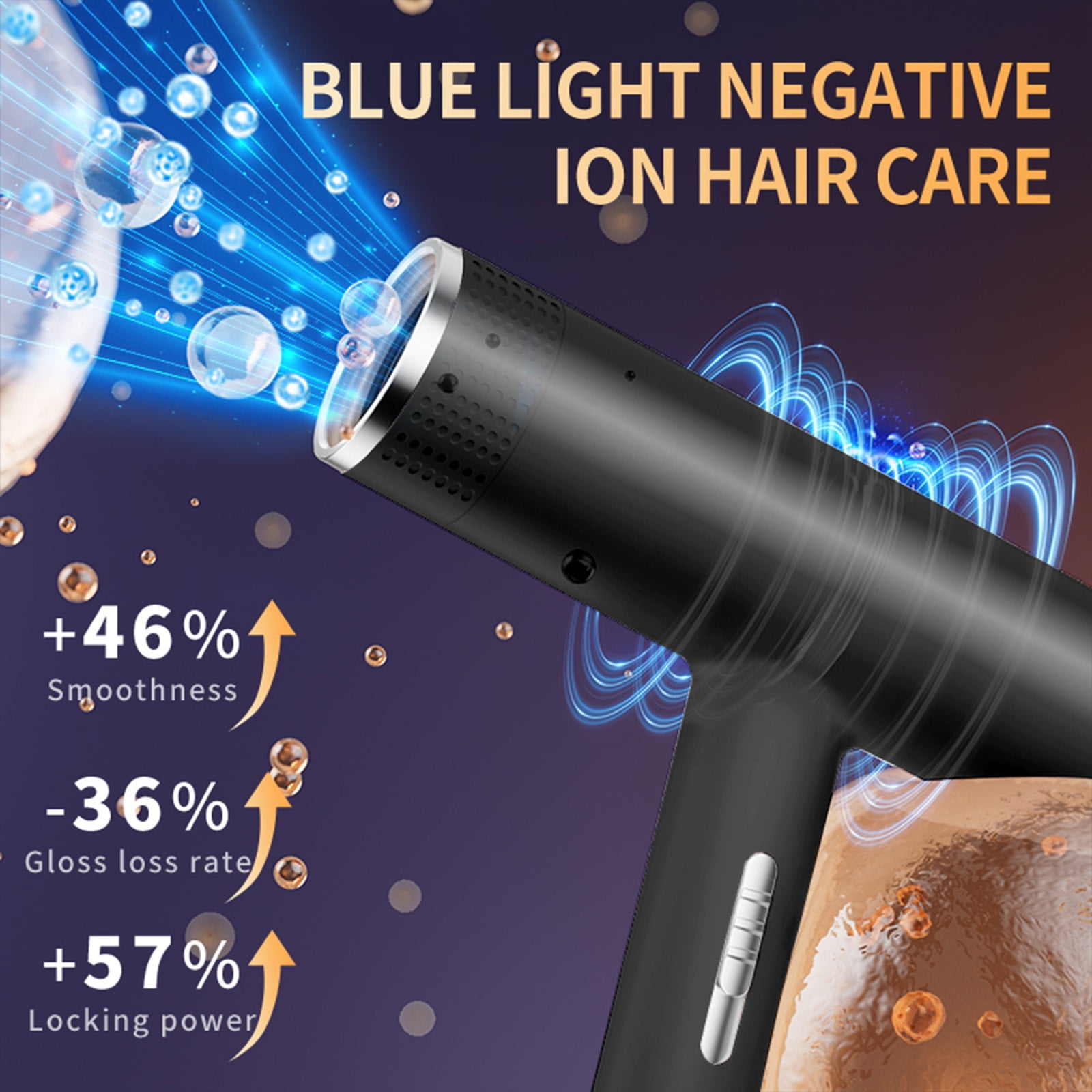 Ionic Hair Dryer, High Power Blow Dryer with Concentrator Nozzle, 3 Speed 3 Heat Settings, Lightweight Travel Design, Fast Drying, Overheat Protection, Salon Styler