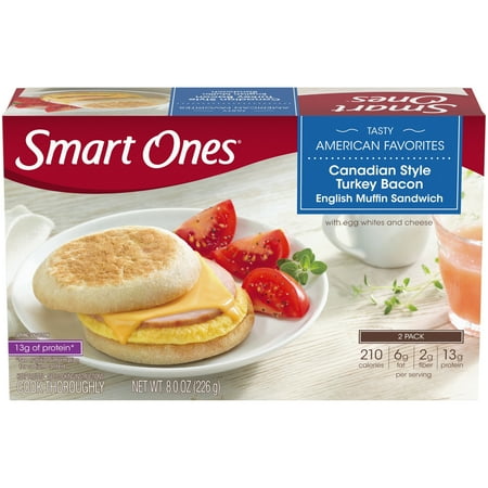 Smart Ones Tasty American Favorites Canadian Style Turkey Bacon English Muffin Sandwiches 2 - 4 oz Boxes