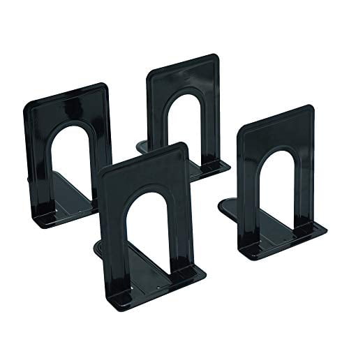 Daily Care Store Black or White Color DELI Simply Style Heavy Duty Metal Bookends 6.8 inch Black 2 Pairs per Package