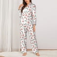 thumbnail image 2 of Yiaed Fruit Print Pajamas Women's Long Sleeve Sleepwear Soft Button Down Loungewear Pjs Lounge Set Nightwear Womens Pajama Pants-Medium, 2 of 7