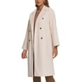 thumbnail image 4 of Abrigo de invierno INSPIRE CHIC para mujer con solapa de muesca, abrigo largo de doble botonadura, 4 of 5