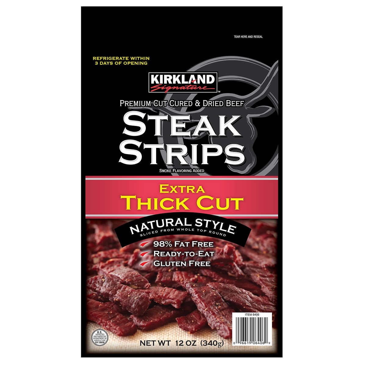 Kirkland Signature Premium Extra Thick Steak Strips, 12 oz