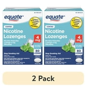 (2 pack) Equate Coated Nicotine Polacrilex Lozenges, Stop Smoking Aid, 4 mg, Ice Mint, 80 Count