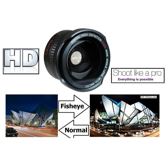 Super Wide Hi-Def Fisheye Lens for Canon Vixia HF W10 W11