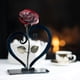 thumbnail image 5 of Gift Hand-forged Wrought Iron Red Metal Rose With Heart - Shaped Stand, 5 of 5