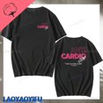 thumbnail image 3 of Camiseta de algodón con mangas cortas para hombre, pantalón corto informal ANTI CARDIO, para gimnasio, Fitness, entrenamiento masculino, camisetas estampadas, última novedad, ropa de moda para mujer, 3 of 5