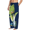 thumbnail image 2 of Disketp Dino Playing Roller Skate Men'S Pajama Pants - Ultra Soft Fleece Sleep And Lounge Pants (Size: S-Xxl), 2 of 9