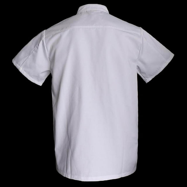 Men Women Double Breasted Short Uniforms Five Cook Uniform 2XL Work Uniforms Sleeve Chef Coat Restaurant Cook Uniform 2XL White Short Sleeve