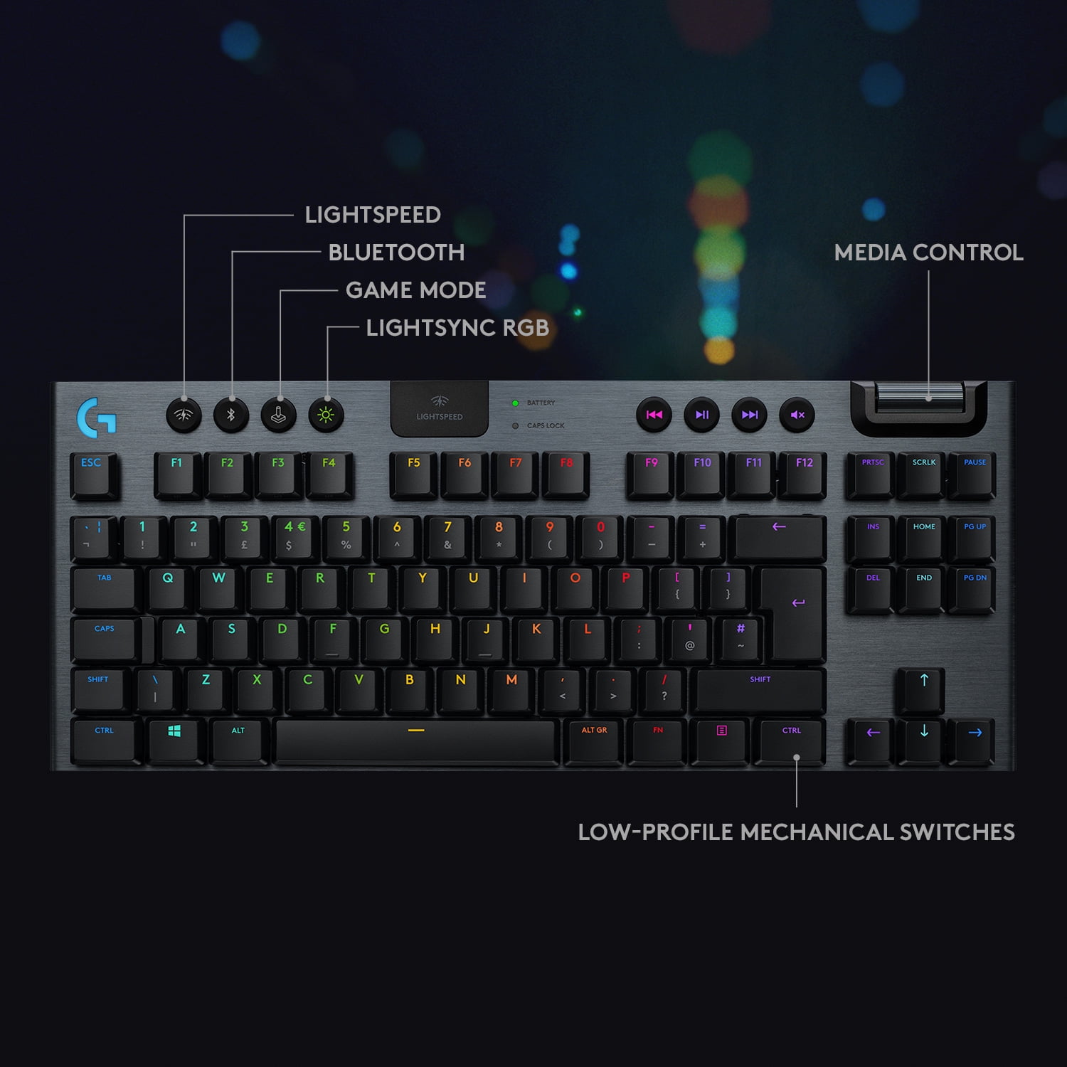 Logitech G Series G915 TKL Tenkeyless LIGHTSPEED Wireless RGB Mechanical  Gaming Keyboard, Black