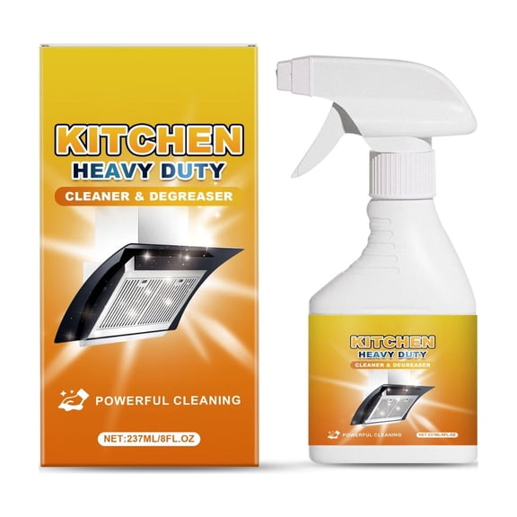 Kitchen Power Cleaner Spray Heavy Duty Degreaser For Stovetops, Sinks, Range Hoods With Multi-Surface Safe Formula, Stain Remover For Stainless Steel, Glass, Ceramic 8Fl Oz 0.5Lb