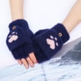 thumbnail image 3 of Lindos guantes con garra de gato, guantes cálidos de invierno para estudiantes, guantes abiertos para escribir con los dedos, guantes cálidos a prueba de frío, 3 of 5