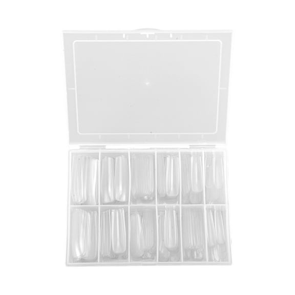 Unique Bargains 1set Women's Full Coverage Fake Nails Plating Clear