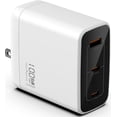 thumbnail image 1 of Cargador Vebner Rápido 100W Doble USB-C Más USB-A GaN Blanco, 1 of 5
